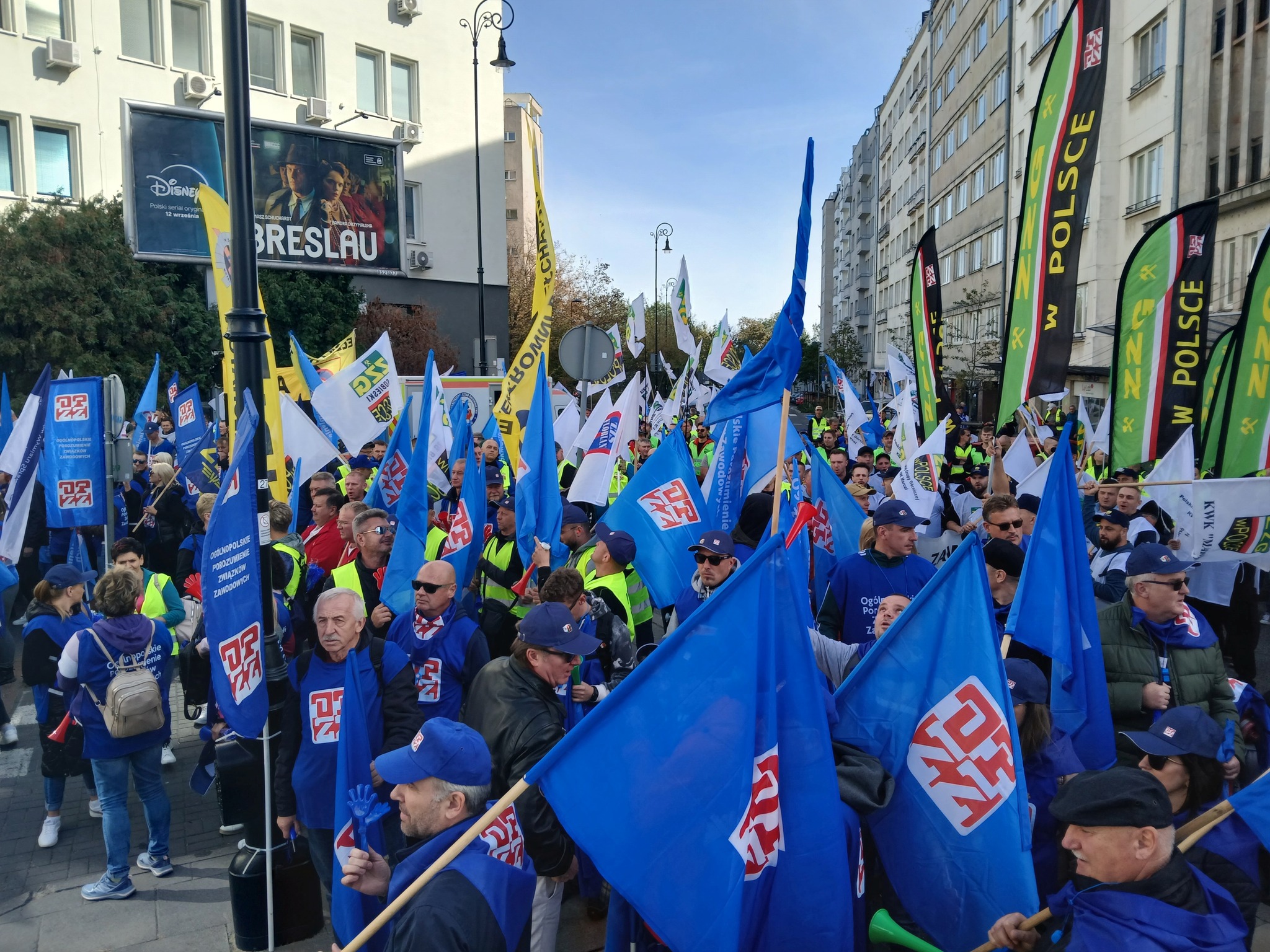 Demonstracja związkowców w Warszawie
